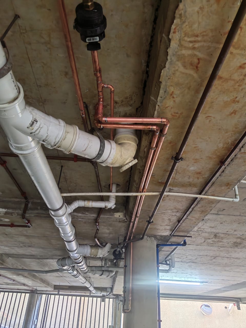 Neat copper and PVC pipework